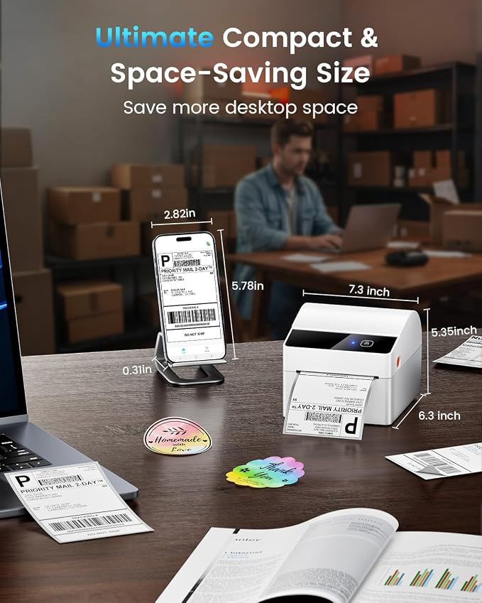 ASprink Bluetooth Shipping Label Printer 4x6 Thermal Label Printer - Image 4