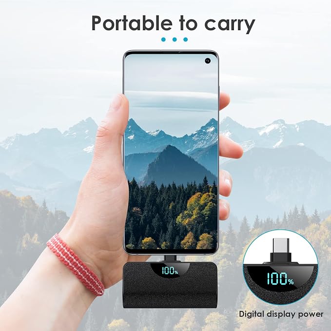 Mini Portable Charger USB C Power Bank,Upgraded 5200mAh PD Fast Charging Battery Pack Built-in USB-C Connector Travel Essential for iPhone17/17Pro/17Pro Max/Air/16 Plus/16Pro Max/15 Series,Android - Image 5