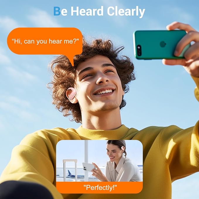 Sport Wireless Earbuds,60Hrs BT5.4 ENC IPX7 Waterproof Earhooks Deep Bass | 14.2mm drivers deliver rich stereo sound. Soft silicone ensures a secure, painless fit for long workouts. - Image 5