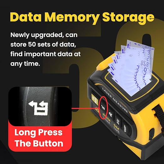 4-in-1 Laser Tape Measure with Level and Crosshairs, 16FT AutoLock Measuring - Image 6