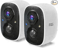 DCT 2Pcs Security Camera Wireless Outdoor, Battery Powered WiFi Surveillance by DCT