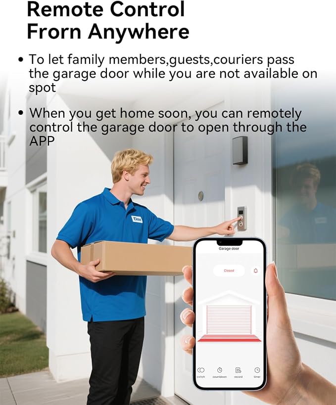 Smart Garage Door Opener, Universal WiFi Garage Door Remote Controller - Image 5