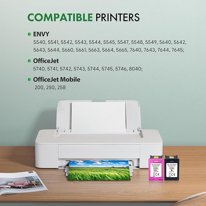 BKBKC Compatible 62XL Ink Cartridge Replacement - Image 2