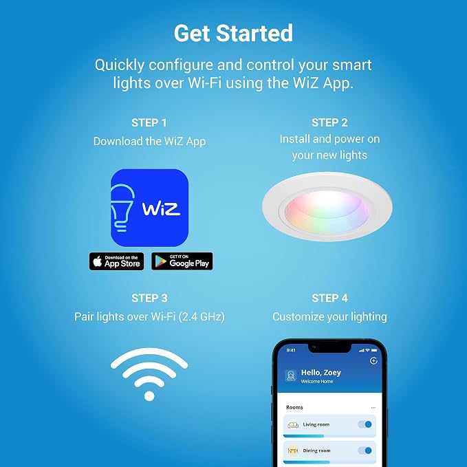 HALO 4 in Smart Wi-Fi Recessed LED Downlight Connected by WiZ Pro - Image 7