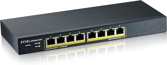 Zyxel 8 Port PoE Switch | Smart Managed | Gigabit Network Ethernet Switch | 8X by ZYXELNETWORKS