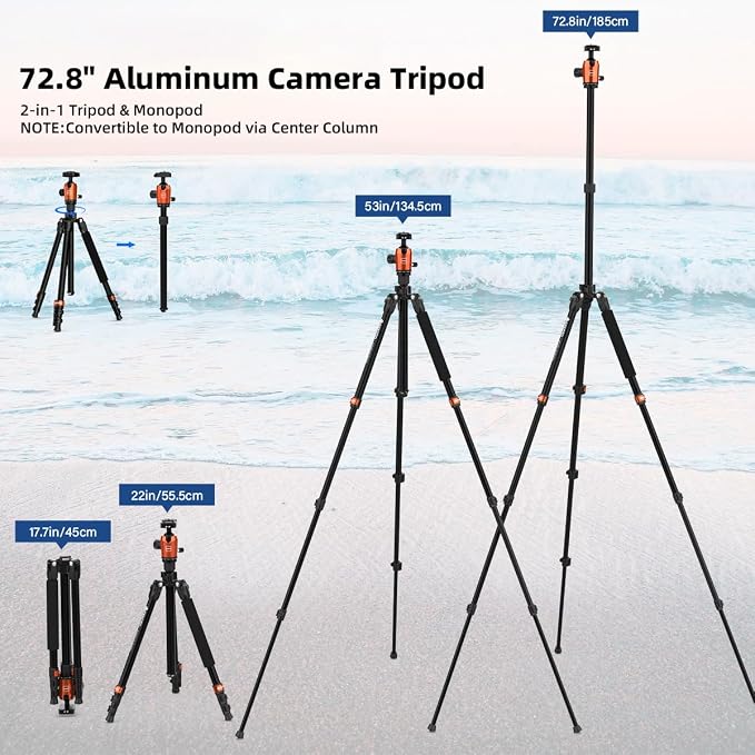 Geekoto 73-Inch Camera Tripod - Image 4