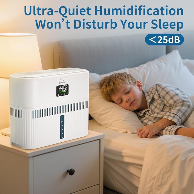 Smart Evaporative Humidifiers for Bedroom, Living Room, Nursery, Large Room up to 300 ft², 5L Tank, Max 48H Runtime, Mist-free Top Fill Humidifier for Baby, Plants, Easy to Clean - Image 9