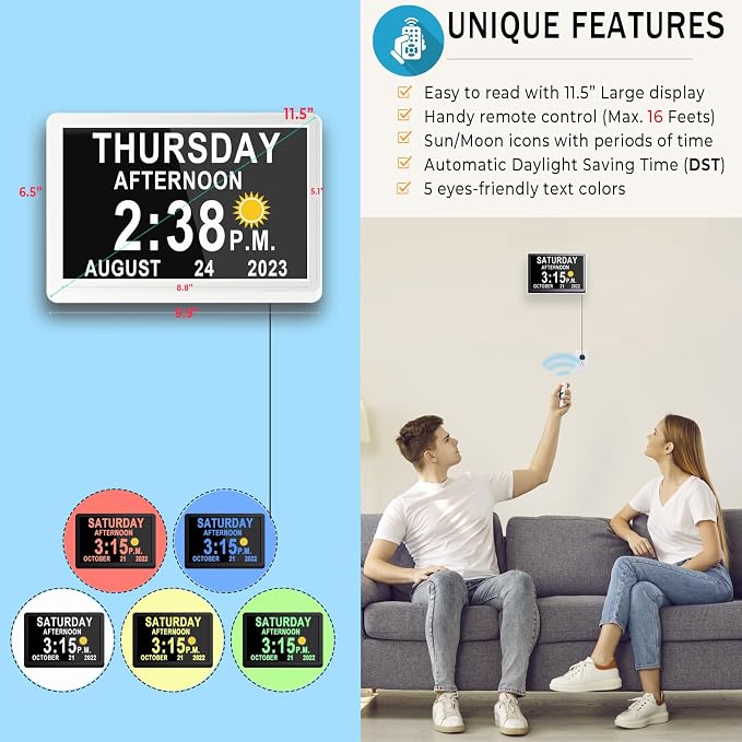 11.5 Inch Extra Large Digital Talking Clock - Image 5