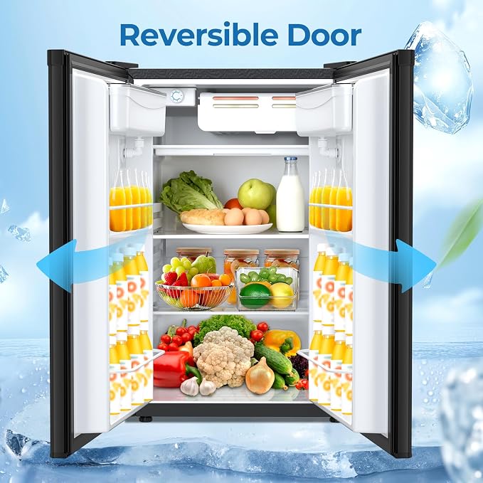 Electactic Compact Refrigerator 4.4 cu.ft mini fridge with Water Dispenser, Single Door Refrigerator with Adjustable Temperature Settings, Low noise, for Bedroom, Office, Dorm Black - Image 6