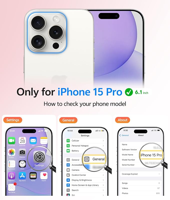 FNTCASE for iPhone 15 Pro Case: Translucent Matte Cases - Image 2