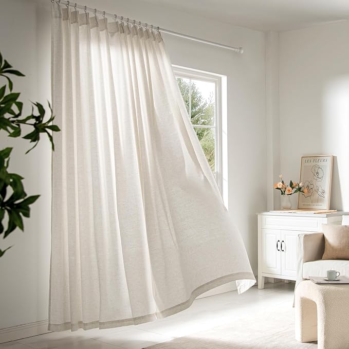 Memory Trained Pinch Pleated Curtains 105 Inches Long, Viral Linen Pinch Pleat - Image 7
