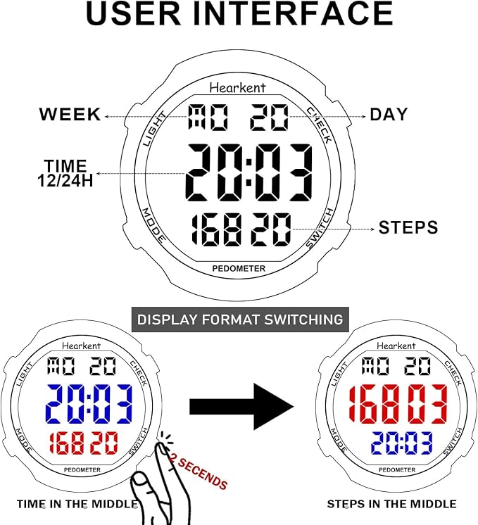 Pedometer Watch for Walking for Senior No App Required - Image 6