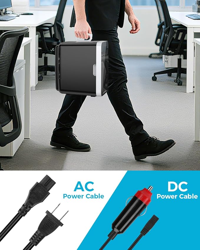 Antarctic Star Compact Mini Fridge, 10L Portable Small Refrigerator, 2.6 Gal Desktop Fridge with AC/DC Adapters, Small Cosmetics Cooler for Beverage, Food, Makeup, Bedroom, Office, Dorm, Black - Image 7