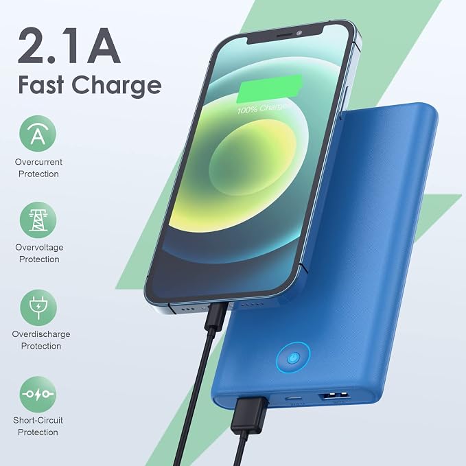 [2-Pack] Portable Charger Power Bank 20000mAh,Ultra Slim Fast Charging Battery Pack with Dual USB Outputs,Travel Essential Portable Phone Charger for iPhone 17/16/15/14/13/12/X,Galaxy S24-Red+Blue - Image 2