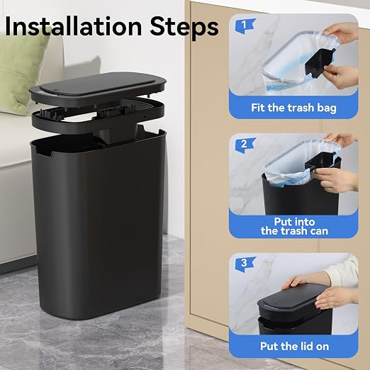 FRESHLIX 5 Gallon Bathroom Automatic Trash Can - Image 7