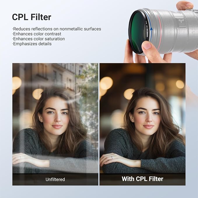NEEWER 55mm Variable ND + CPL + UV Filter Kit - Image 6