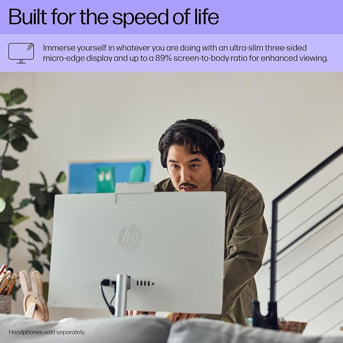 HP 23.8 inch All-in-One Desktop PC, FHD Touchscreen, Intel Core Ultra 5 125U, 8 GB RAM, 512 GB SSD, Intel Graphics, Windows 11 Home, Shell White, 24-cr1170 (2025) - Image 4