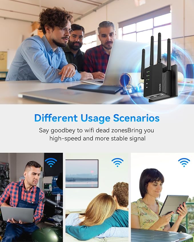 1200Mbps Dual Band 5GHz/2.4GHz WiFi Extender, WiFi Extender Signal Booster - Image 3