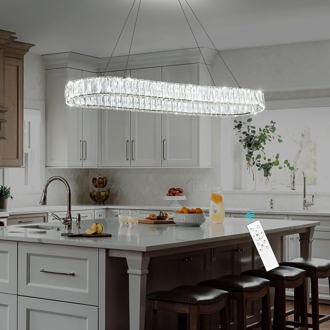 HAIXIANG LED Long Chandeliers for Dining Table Modern Chandelier Dimmable - Image 7