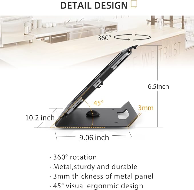 Tablet Kiosk POS Stand Compatible 10.2” iPad 7 8 9 Generation - Image 7