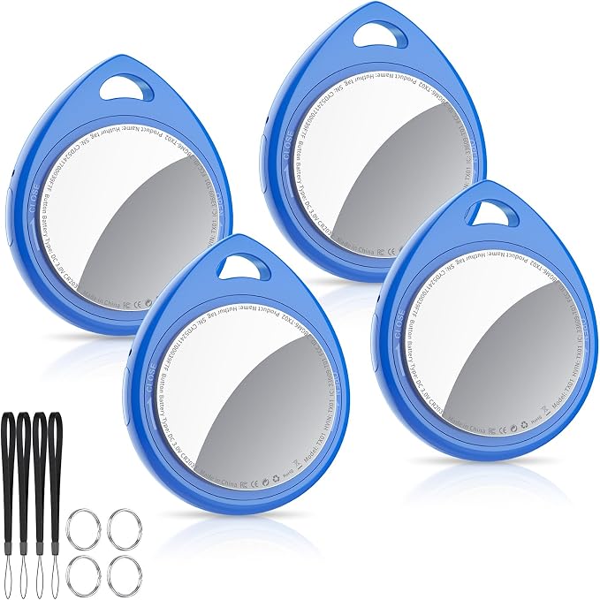 Air Tracker Tags-4 Pack Blue, 5.3 Bluetooth Tracker Work by QCOQ
