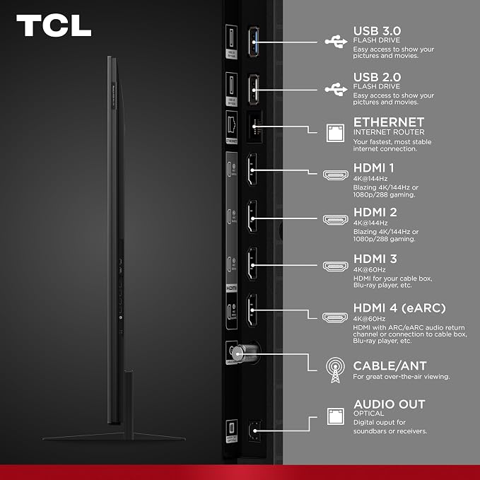 TCL 65 Inch Class QM7L Series | SQD-Mini-LED QLED Smart TV | 65QM7L, 2026 Model | 144Hz | Ultimate Color Ultra Brightness & Contrast | Google AI Bang & Olufsen | Voice Gaming Streaming Television - Image 22