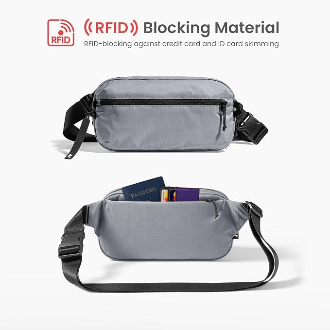 tomtoc 3.5L Sling Bag with RFID Blocking, Crossbody Bag Chest Shoulder Pack - Image 4