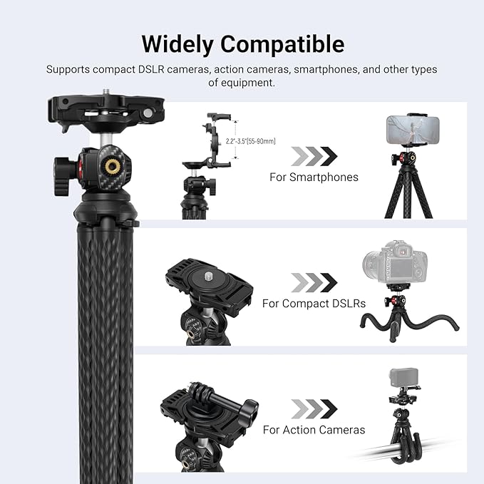 NEEWER Flexible Phone Tripod, Small Mini Camera Webcam Desk Stand, Phone Holder - Image 5