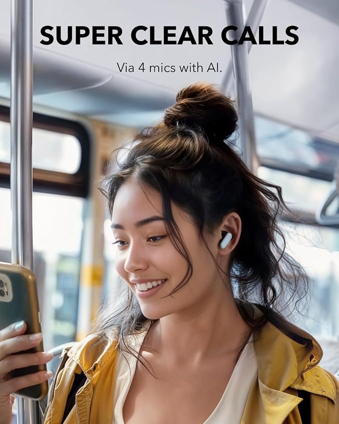 Soundcore P30i by Anker Noise Cancelling Earbuds, Hands-Free Viewing | Strong and Smart Noise Cancelling, Powerful Bass, 45H Playtime, 2-in-1 Case and Phone Stand, IP54, Bluetooth 5.4 - Image 7