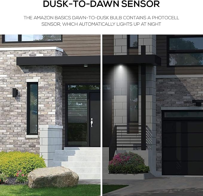 Amazon Basics A19 Dusk to Dawn Sensor LED Outdoor Light Bulb, 60W Equivalent - Image 4