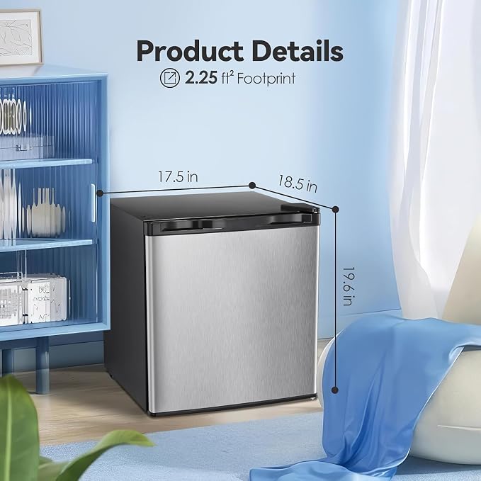 Antarctic Star 1.1 Cu.ft Small Upright Freezer, Compact Mini Freezer with Adjustable Thermostat, Removable Shelves, Reversible Door Hinge, Quiet for Home/Office/Dorm/Kitchen - Image 6