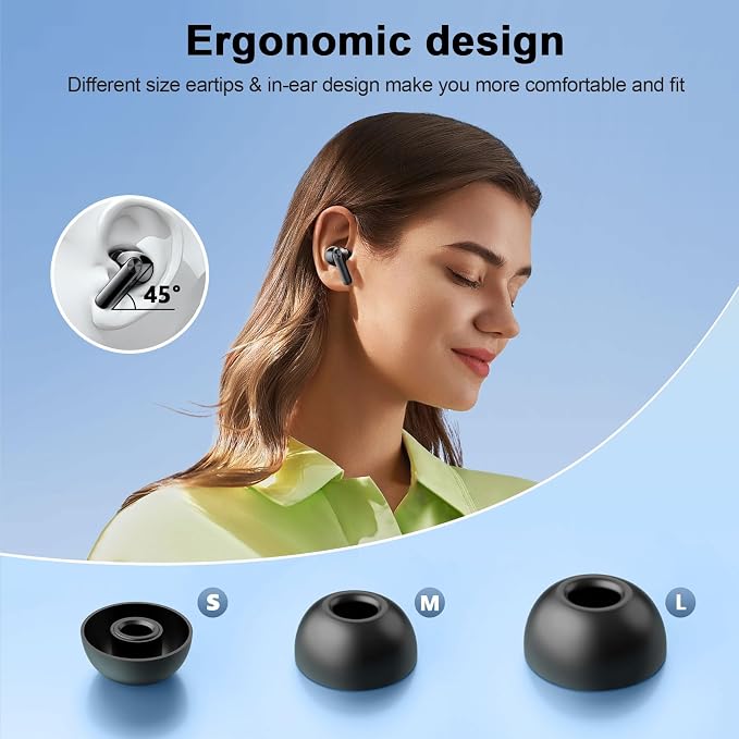 Wekily Wireless Earbuds, Bluetooth 5.3 Headphones LED Power Display, 2026 New Wireless Earphones, 4 ENC Noise Cancelling Mic, HiFi Stereo, 48H Playtime Mini Case IP7 Waterproof for Sport Walk - Image 5