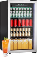 Compact 105 Can/3.0 Cu.Ft Mini Fridge For Soda, Beer Or Wine | Portable Small Beverage Refrigerator Cooler With Digital Display&Removable Shelves &Reversible Glass Door, Office, Dorm, Bar by Unknown