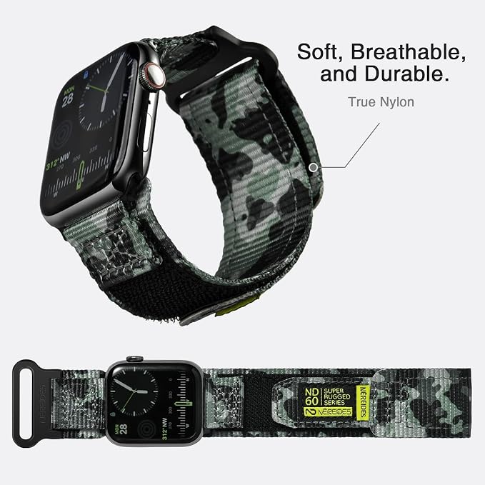 Nereides Compatible with Apple Watch Band Ultra 3/2/1, Nylon Sports Strap with - Image 6
