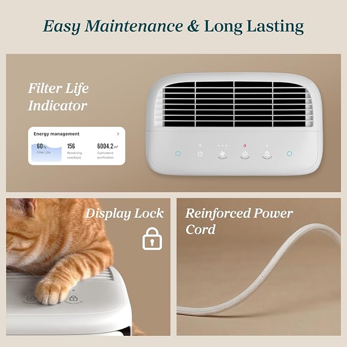 LEVOIT Smart Air Purifier for Home Pets Large Room Vital Pet White | Washable Pre-filter, Dual Sensors for Floating Pet Hair & Allergens, High-Carbon Filter for Dander & Odor, Smart APP Control - Image 3