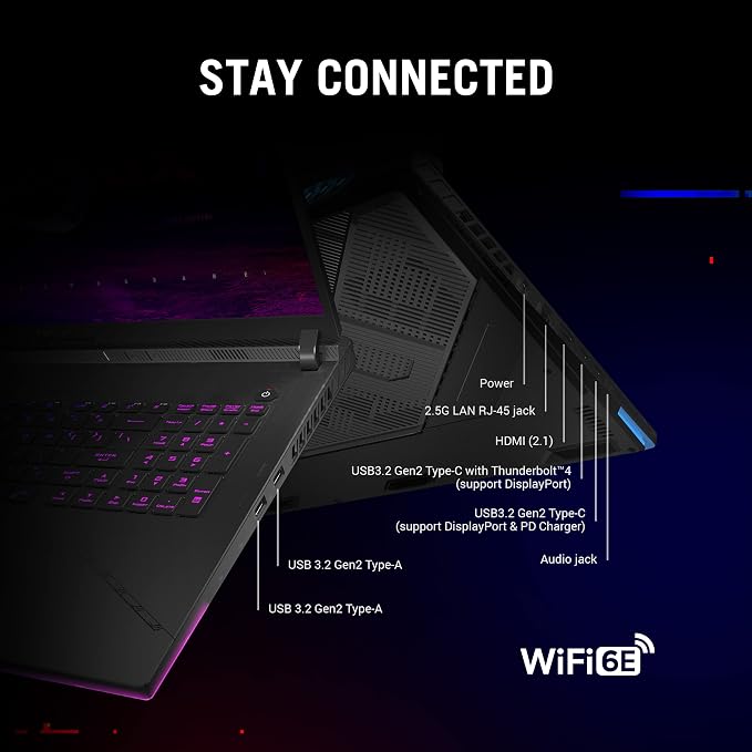 ASUS ROG Strix Scar 18 (2023) Gaming Laptop, 18” Nebula Display 16:10 QHD 240Hz/3ms, GeForce RTX 4090, Intel Core i9-13980HX, 32GB DDR5, 2TB PCIe SSD, Wi-Fi 6E, Windows 11 Pro, G834JY-XS97,Black - Image 8