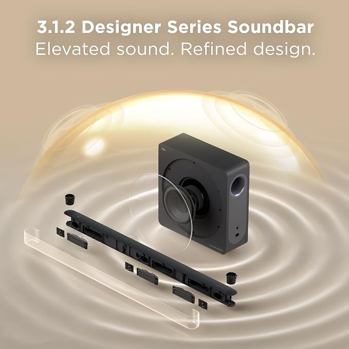 TCL Design Series Bang & Olufsen A65K | 3.1 Sound Bar with Wireless Subwoofer for Smart TV | Ultra Slim Dolby Atmos DTS:X AI Calibration | 460W Bluetooth Home Theater Audio System | 2026 Model - Image 3