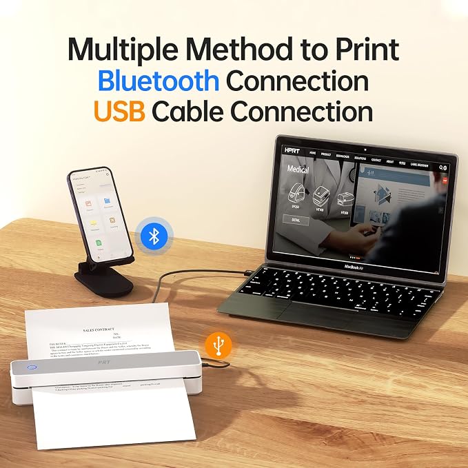 PRT Portable Printer Wireless for Travel, Support 8.5x11 US Letter&A4 Thermal - Image 3