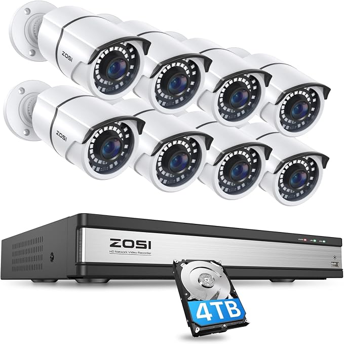 ZOSI 16CH 4K PoE Security Cameras System, 4K 8MP 16 Channel H.265 NVR by ZOSI