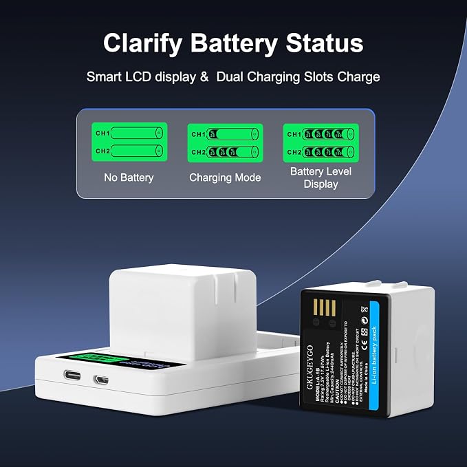 2-Pack A-1 A-1B A-1C Battery for Arlo Pro, Pro 2 - Image 4