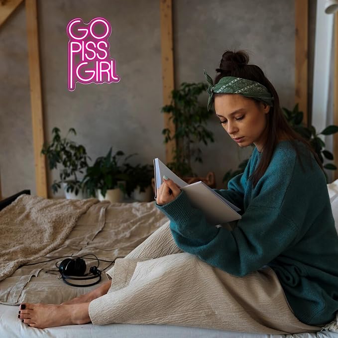 GO PISS GIRL Neon Sign Funny Dimmable LED Light Up Sign Pink Aesthetic Pop - Image 3