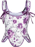 SCARLET DARKNESS Bustier Tops for Women Renaissance Floral Lace Up Bodyshaper by SCARLETDARKNESS