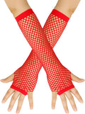 Seeksmile Women's Girls 80's Theme Party Emo Fingerless Arm Fishnet Gloves by Seeksmile