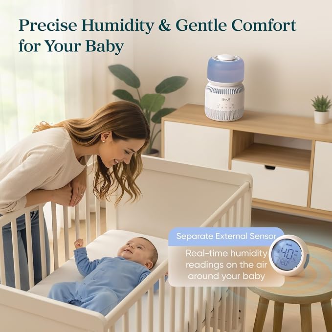 LEVOIT Evaporative Humidifiers for Bedroom Baby, Dual Air and Water Filters, Separate Sensor, Blue Light Free for Nursery Nightlight, Auto Dry, Smart Control & Alexa, Auto Mode, 3.8L Tank for 36H - Image 2