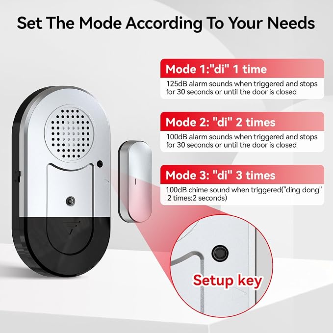 Sanjie Door Alarms When Opened, Door Window Alarm Sensors - Image 3