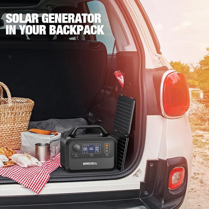 GRECELL Solar Generator with 40W Solar Panel Included,230Wh Portable Power Station 1.5hrs Fast Charging, (600W Surge) AC Outlets, LiFePO4 Battery Backup for Outdoor Camping, Trip, Power Outage - Image 8