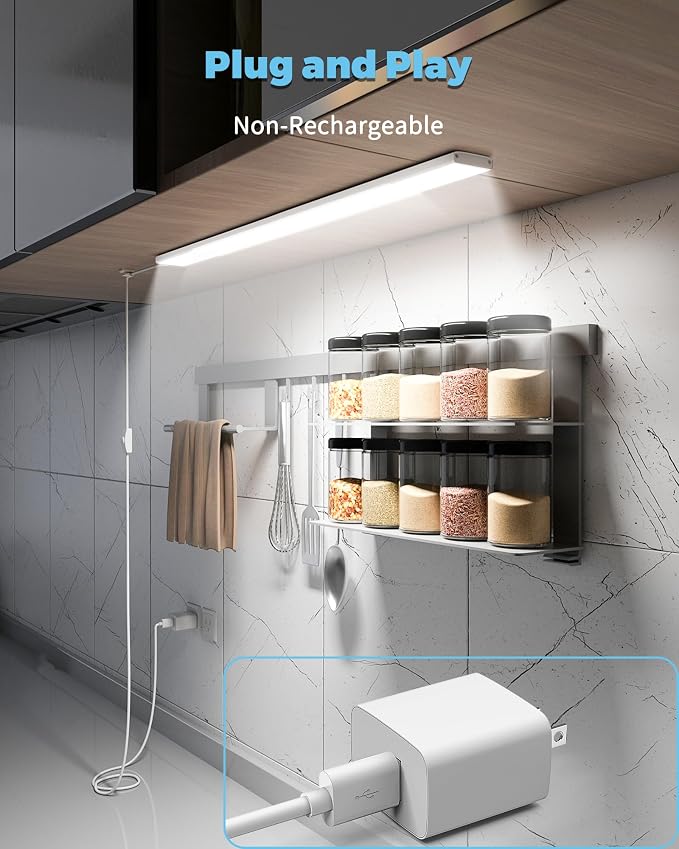 ASOKO Plug-in Under Cabinet Lighting, 24Inch LED Workbench Lights - Image 3