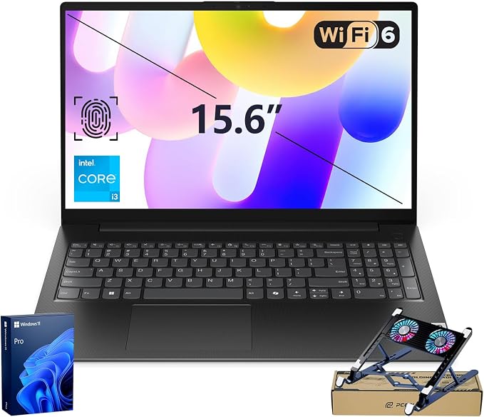 Lenovo V15 Gen 5 15.6” FHD Business Laptop, 8GB DDR5 RAM, 512GB Storage, Intel Core i3 6-core CPU(Beat Ryzen 3 7320U), W11 Pro, AI Copilot Key, Webcam w/Shutter, Security Chip Discrete TPM 2.0, Black by LENOVO