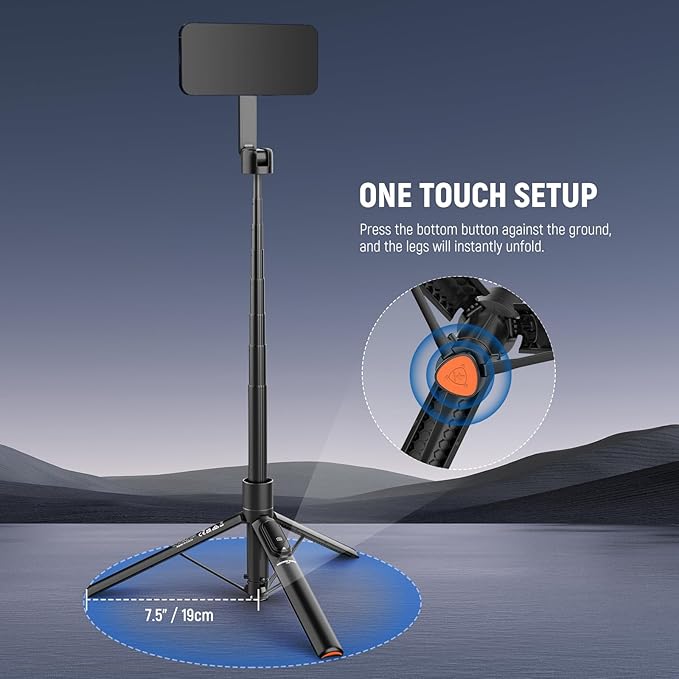 NEEWER Basics 5.48' Magnetic Selfie Stick Tripod Compatible - Image 5
