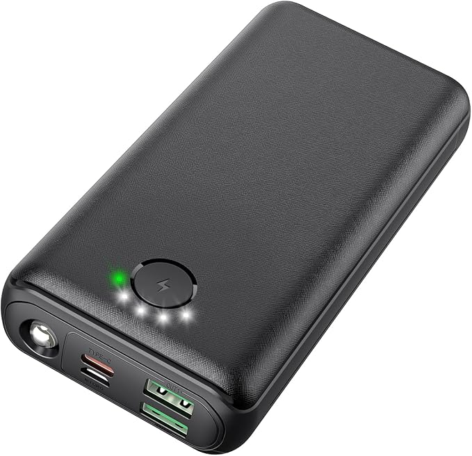 Portable Charger Power Bank 30000mAh USB C 22.5W Fast Charging External Battery Pack PD QC4.0 with Flashlight 3 Outputs & 2 Inputs Battery Bank for iPhone Samsung Galaxy iPad etc (Black) by Unknown